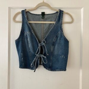 Denim Tie Vest Top